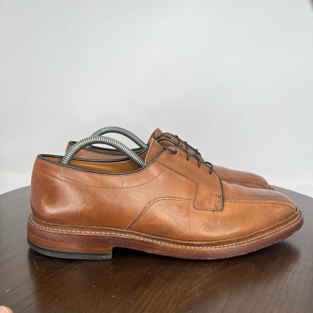 Allen Edmonds Hillcrest Shoes Mens 9.5D Brown Leather Derby Oxford Dress Lace Up